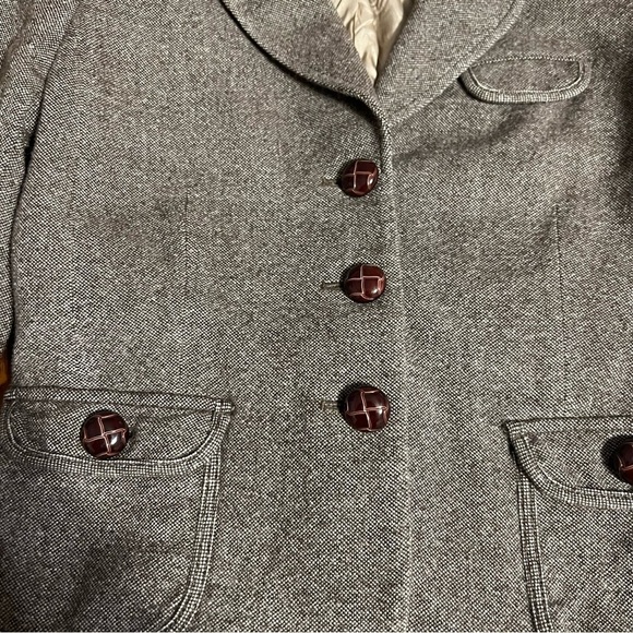 Banana Republic Women's Wool Blend Cropped Blazer in Brown Tweed Sz 4 Outlander - Picture 7 of 16